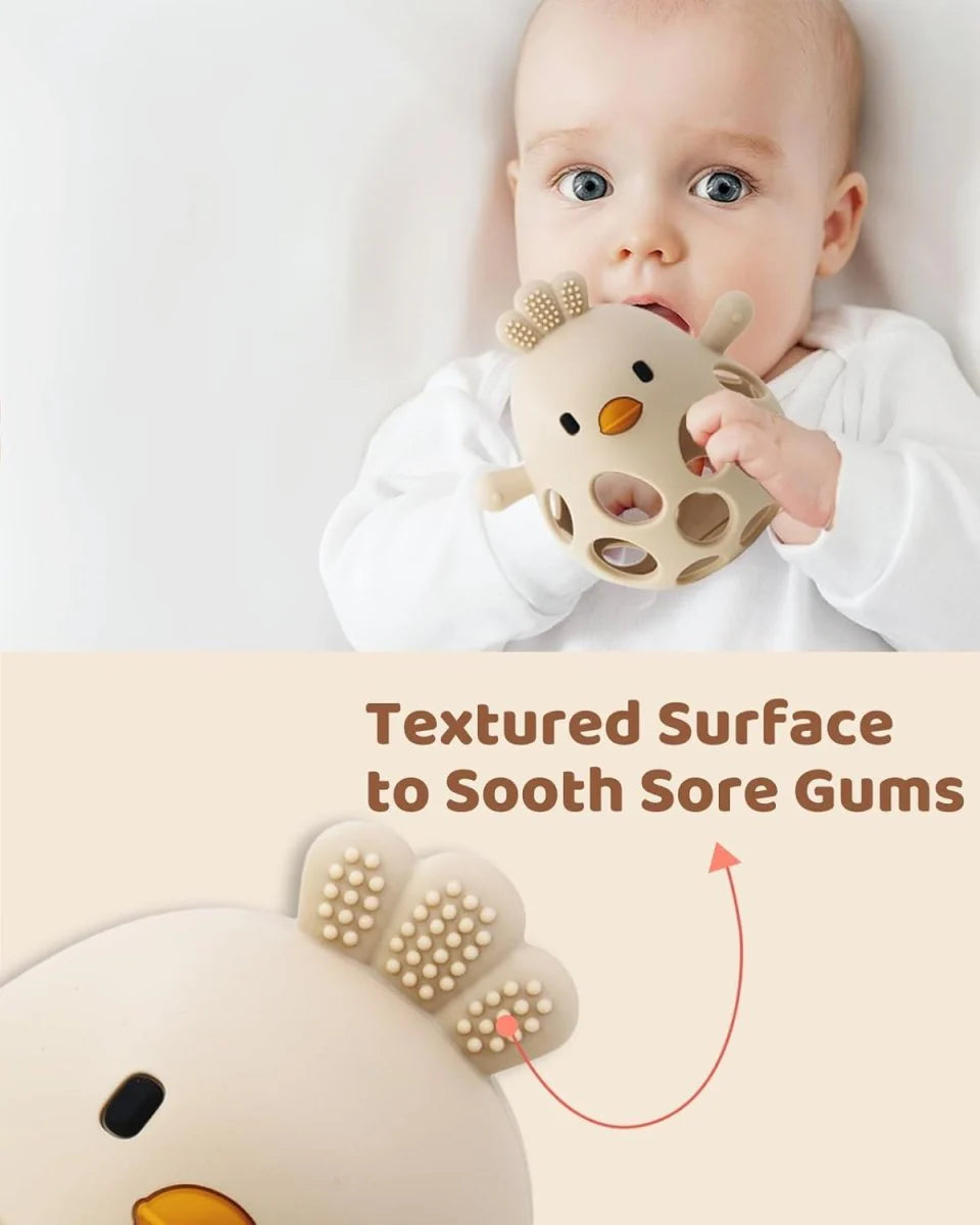 Silicone Teething Rattle Ball-3 Months+ (Set of 1)