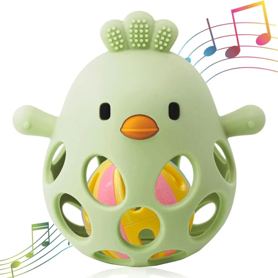 Silicone Teething Rattle Ball-3 Months+ (Set of 1)