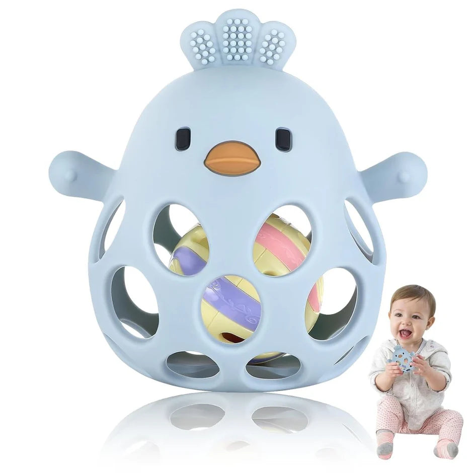 Silicone Teething Rattle Ball-3 Months+ (Set of 1)