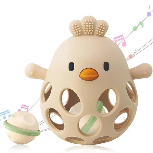 Silicone Teething Rattle Ball-3 Months+ (Set of 1)