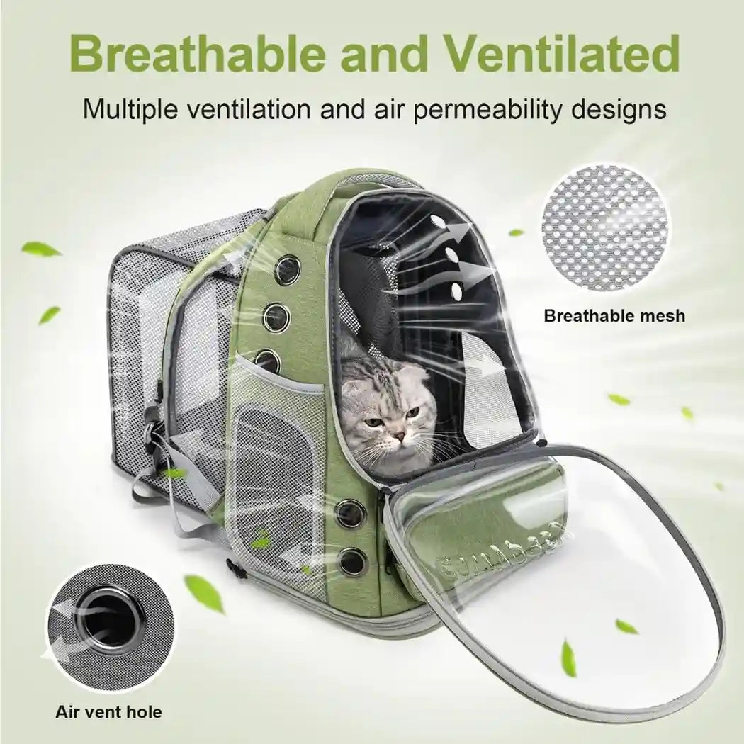 Square Expandable Cat Backpack-Travel Pet Carrier (Set of 1)