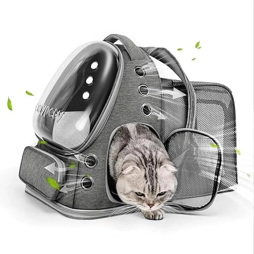 Square Expandable Cat Backpack-Travel Pet Carrier (Set of 1)