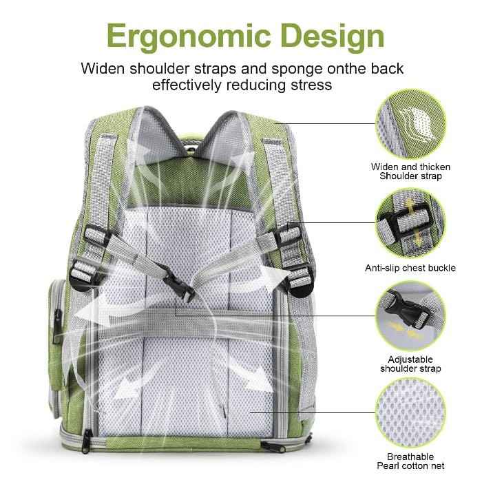 Square Expandable Cat Backpack-Travel Pet Carrier (Set of 1)