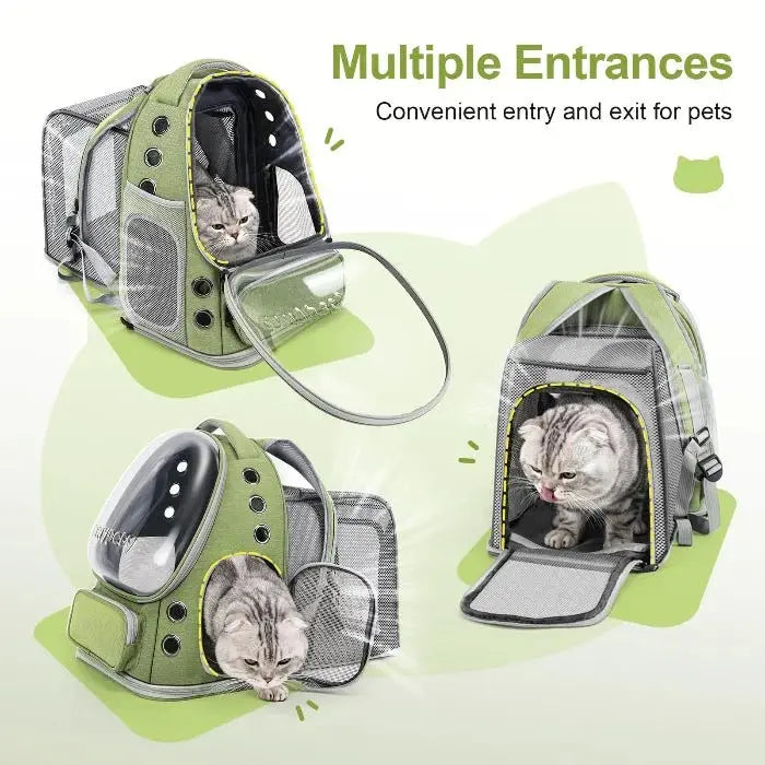 Square Expandable Cat Backpack-Travel Pet Carrier (Set of 1)