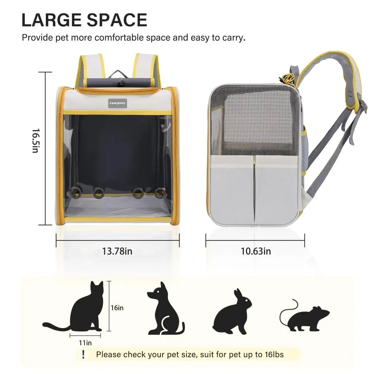 Transparent Pet Carrier-Breathable Space Capsule (Set of 1)
