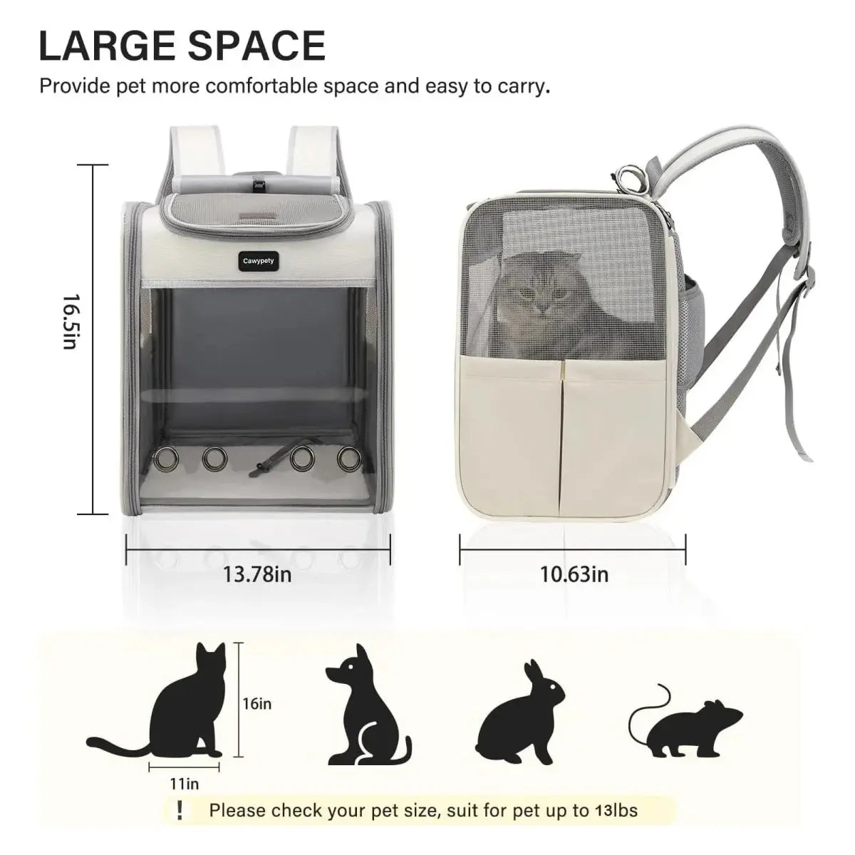 Transparent Pet Carrier-Breathable Space Capsule (Set of 1)