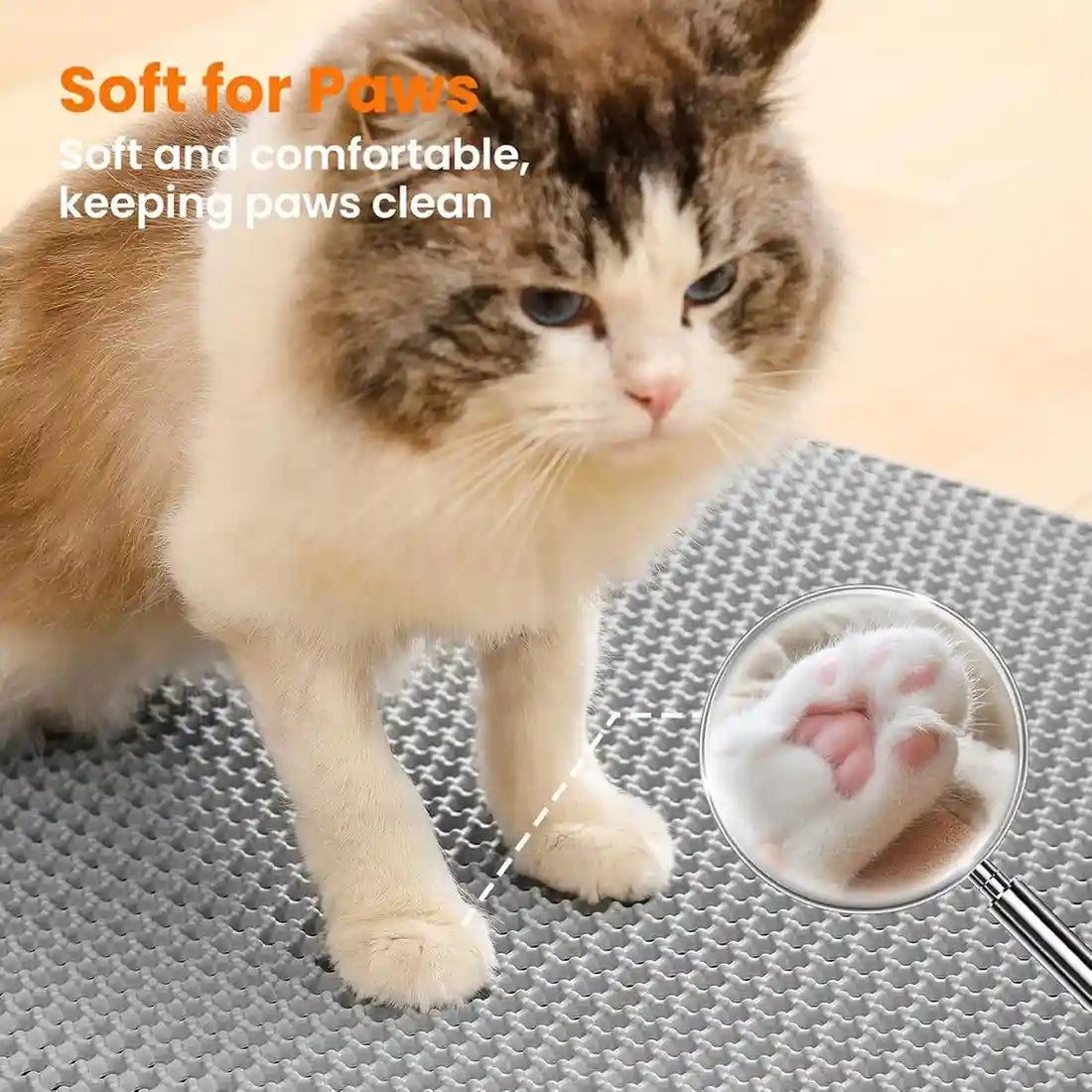 Cat Litter Trapping Mat – Double Layer Honeycomb, Waterproof & Non-Slip Design