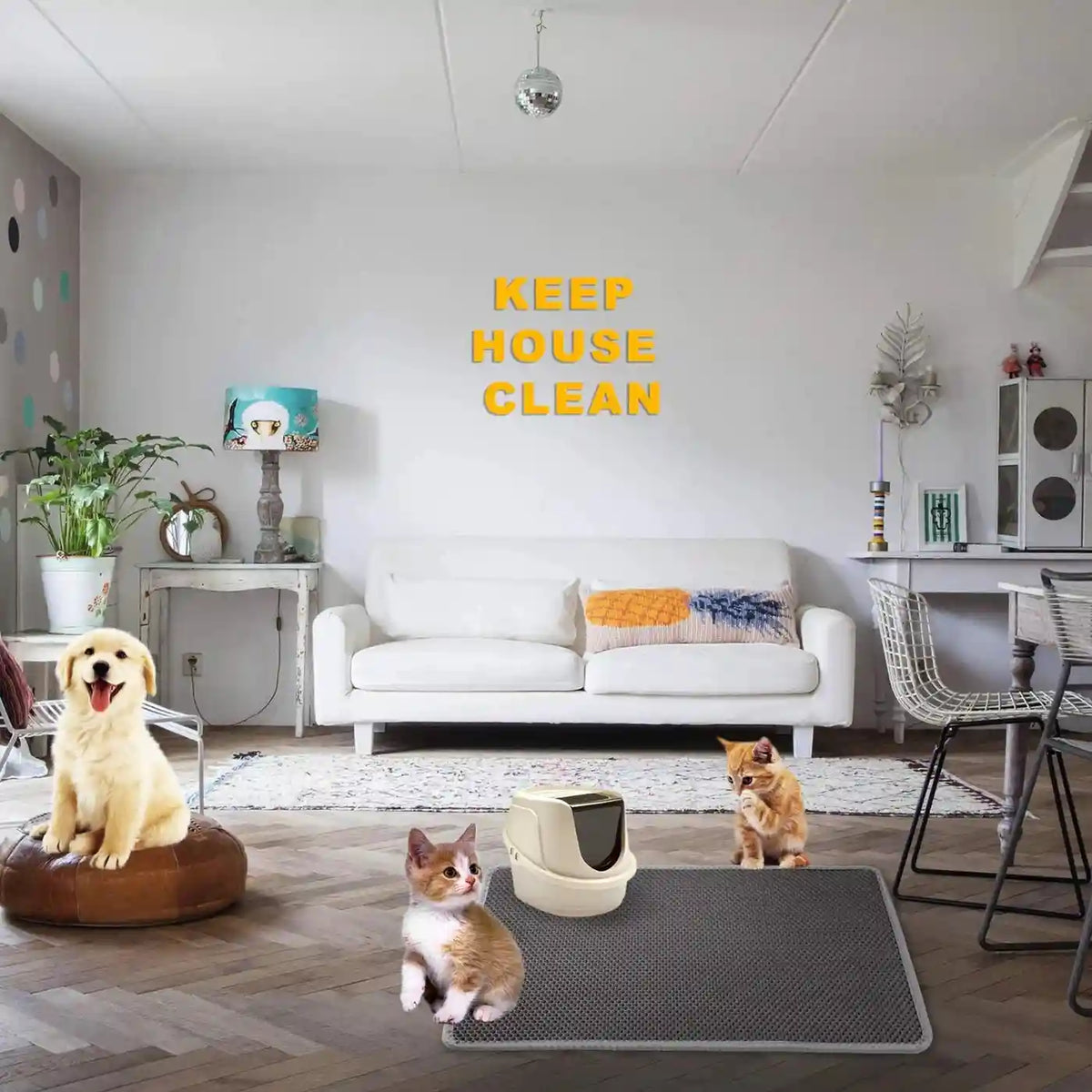 Cat Litter Trapping Mat – Double Layer Honeycomb, Waterproof & Non-Slip Design