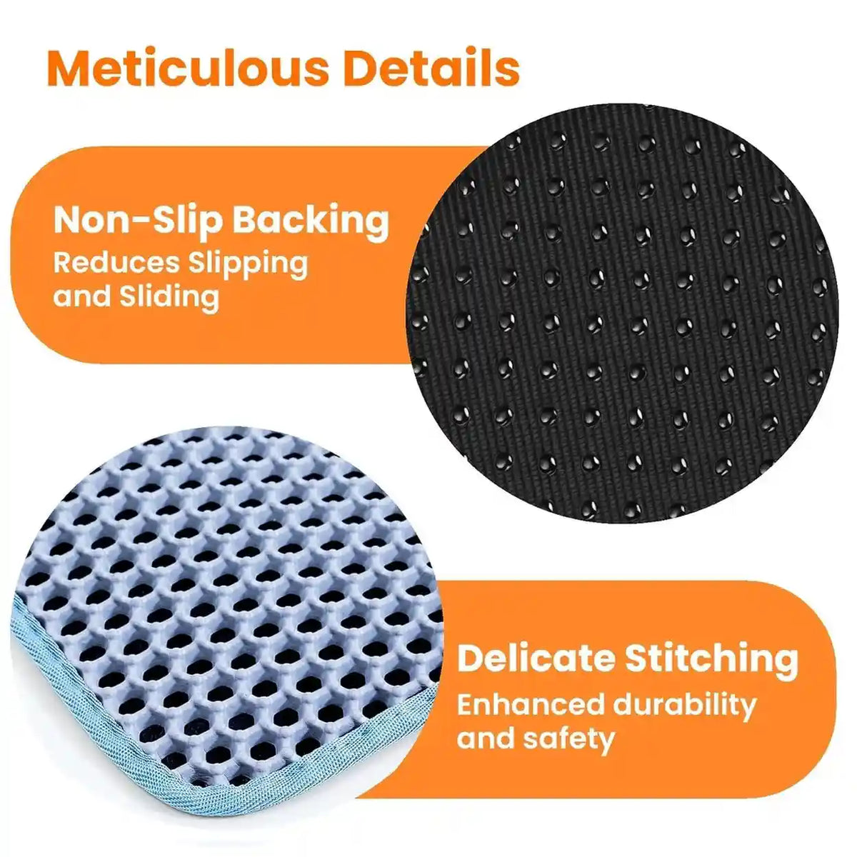 Cat Litter Trapping Mat – Double Layer Honeycomb, Waterproof & Non-Slip Design