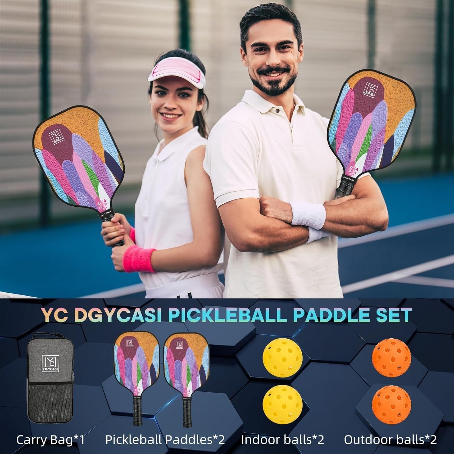 Pickleball Paddles Set of 2(Orange)1