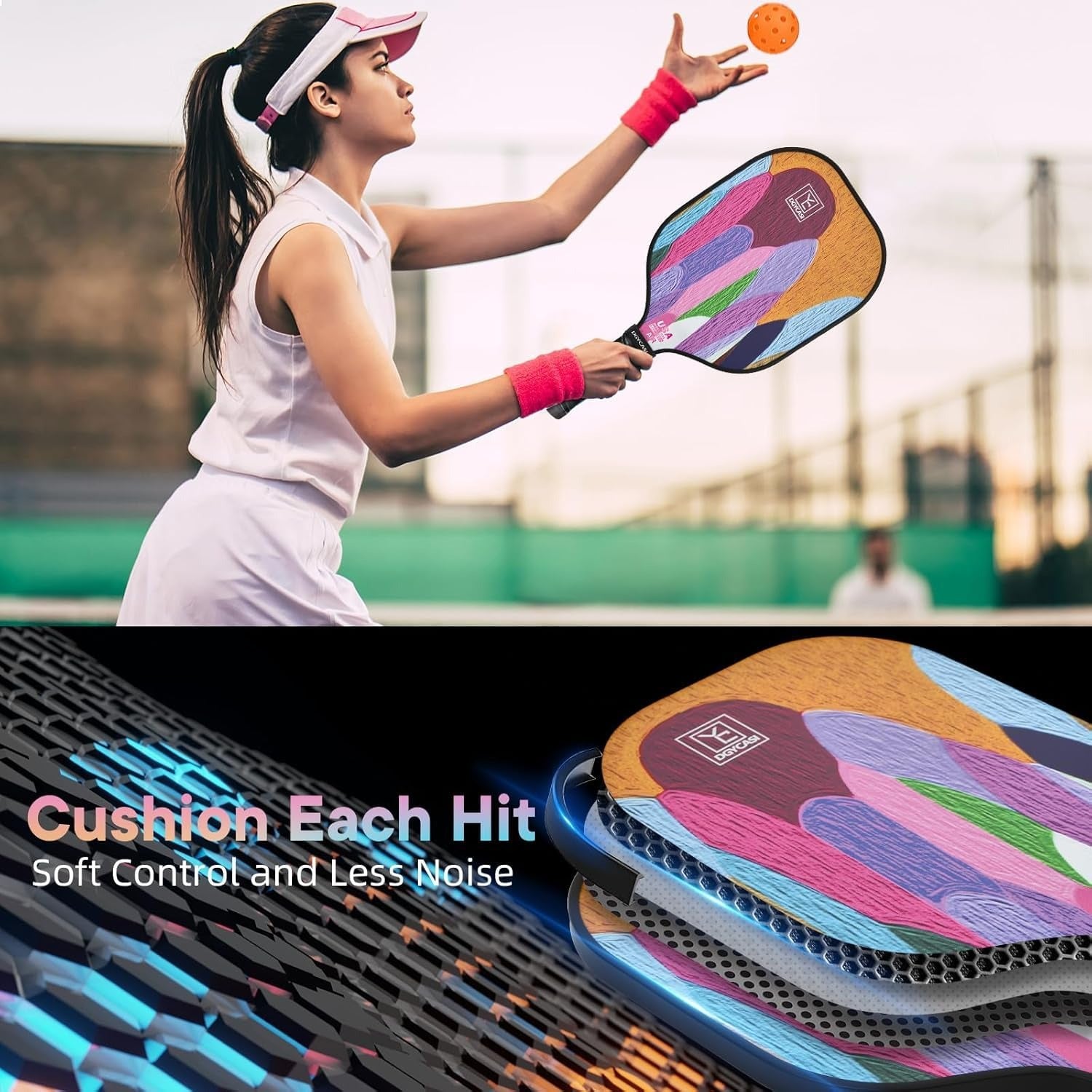 Pickleball Paddles Set of 2(Orange)4