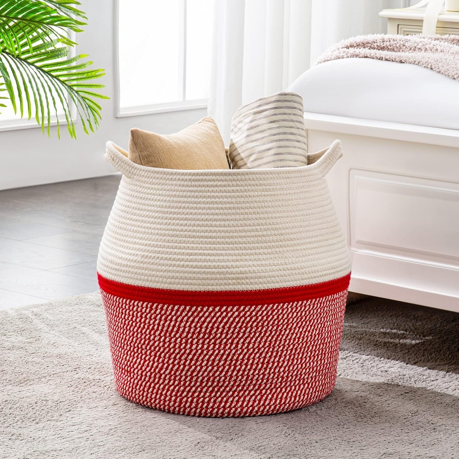 ALSTONIA Cotton Rope Basket red 2