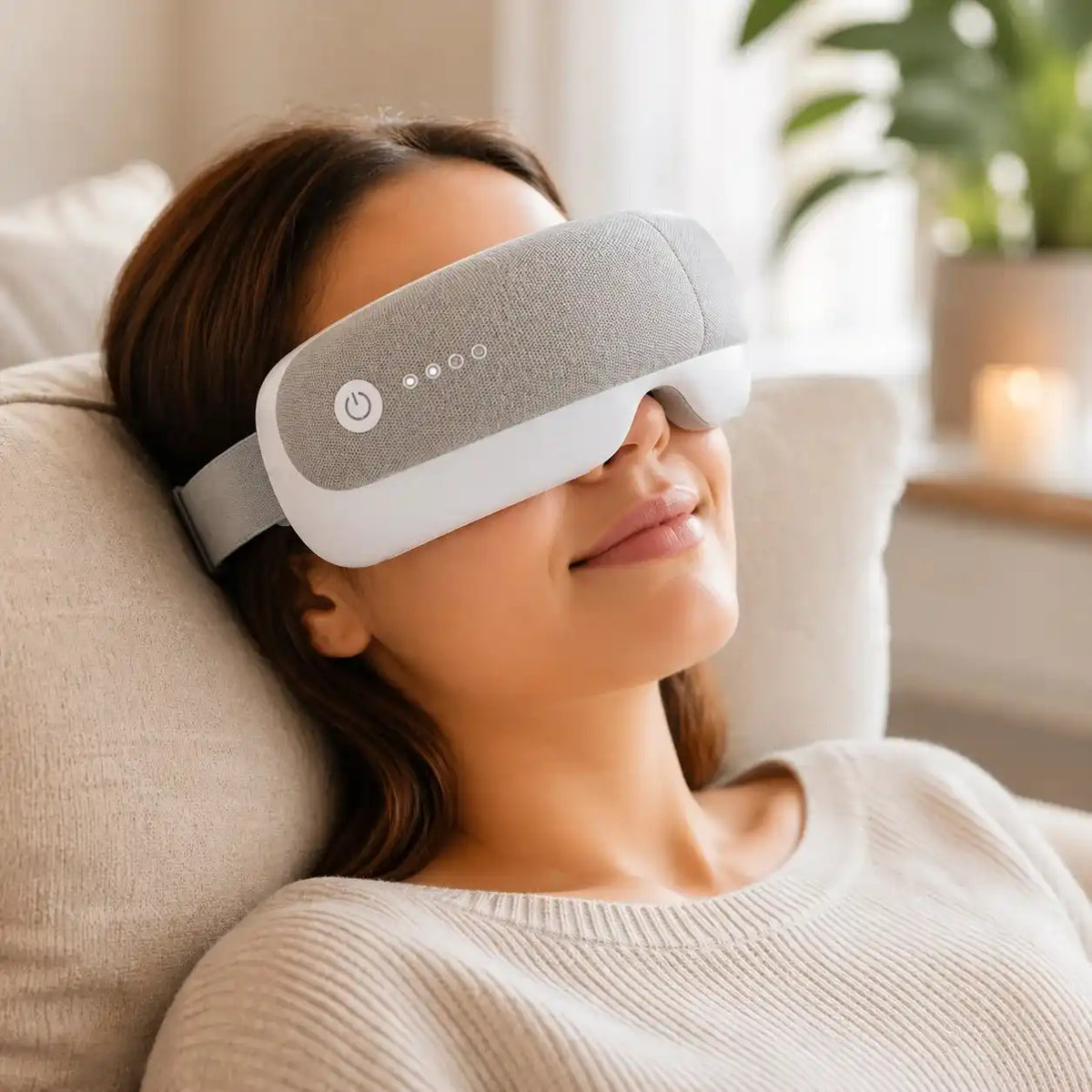 Eye Massager with Heat & Bluetooth – Smart Air Compression Sleep Mask for Migraine & Eye Strain Relief