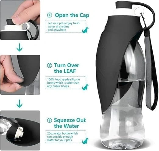 Foldable Dog Water Bottle – Portable Pet Water Bottle for Dogs & Cats Outdoor Walking Hiking Travel