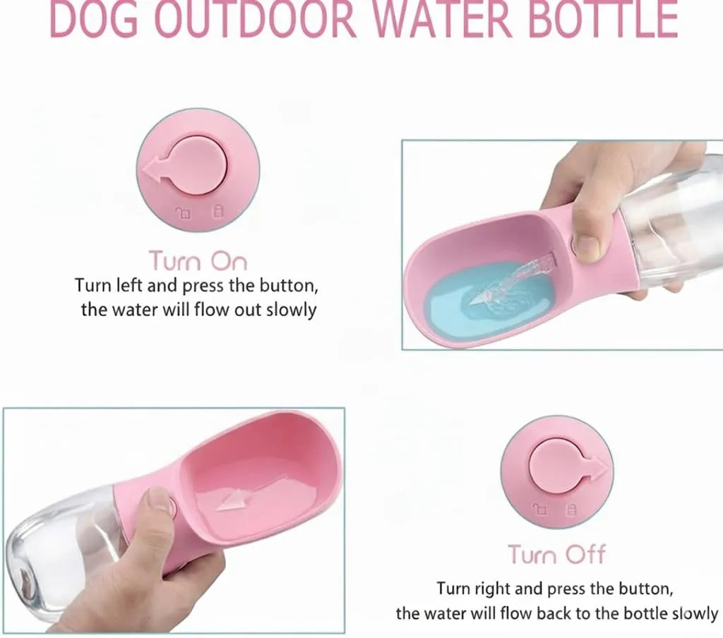 Foldable Dog Water Bottle – Portable Pet Water Bottle for Dogs & Cats Outdoor Walking Hiking Travel