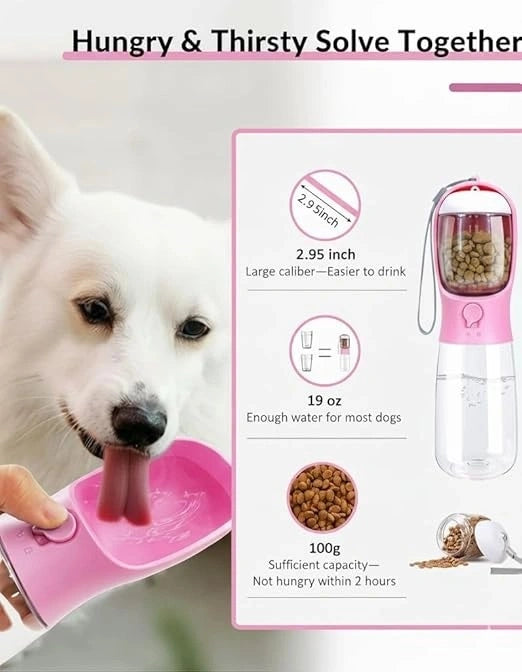 Foldable Dog Water Bottle – Portable Pet Water Bottle for Dogs & Cats Outdoor Walking Hiking Travel