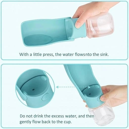 Foldable Dog Water Bottle – Portable Pet Water Bottle for Dogs & Cats Outdoor Walking Hiking Travel