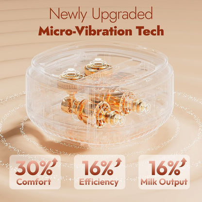 NCVI 2-in-1 Electric Breast Pump with Wearable Cups, Spa-Like Comfort with VibeRelief Massage Micro-Vibration, Hospital-Grade Suction, Pain Relief & Fully Customizable Portable Breastfeeding Pump