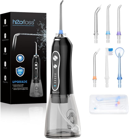 H2ofloss Cordless Water Dental Flosser – 5 Modes, Rechargeable IPX7 Waterproof Oral Irrigator with 300ml Tank for Home & Travel