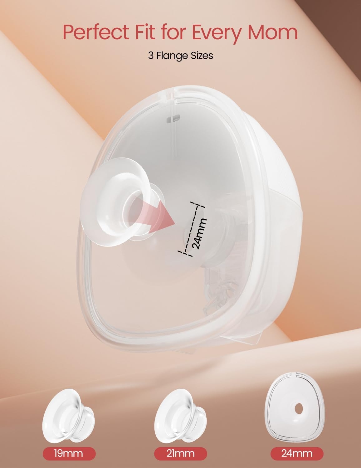 NCVI Wearable Breast Pump Hands Free, Portable Electric Breastfeeding Pump with 1500mAh Battery, Quiet Operation, Smart LED Display, 4 Modes & 9 Levels, 19/21/24mm Flanges