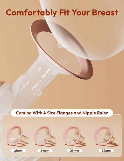 NCVI Electric Breast Pump 8116, Customizable Suction, Speed & Mode, 4400mAh Rechargeable Hospital-Grade Portable Pump with LED Display & Night Light, Quiet & Comfortable for Efficient Breastfeeding