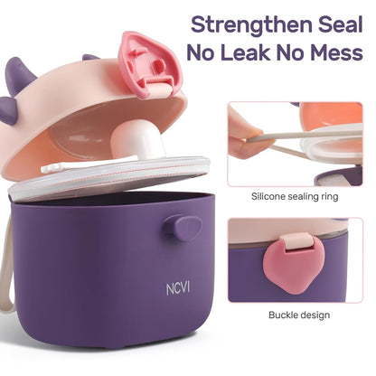 NCVI Baby Formula Dispenser On The Go, Formula Container To Go, Formula Holder for Travel, Outdoor Picnic with Baby Infant, Portable Container for Milk Powder, Snacks, Candy, Fruits