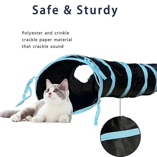 Interactive Cat Toy – 3 Way Rainbow Tunnel with Electronic Running Mouse & Automatic Teaser