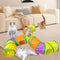 Interactive Cat Toy – 3 Way Rainbow Tunnel with Electronic Running Mouse & Automatic Teaser