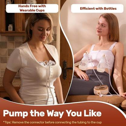 NCVI 2-in-1 Electric Breast Pump with Wearable Cups, Spa-Like Comfort with VibeRelief Massage Micro-Vibration, Hospital-Grade Suction, Pain Relief & Fully Customizable Portable Breastfeeding Pump