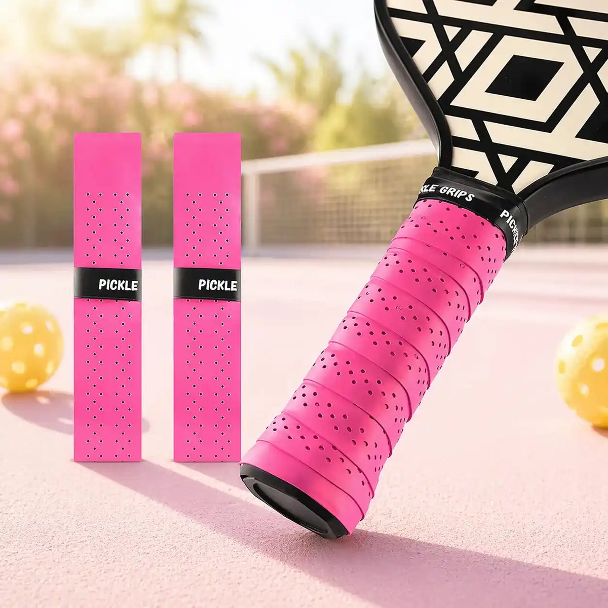 Pickle Grips Pickleball Paddle Grip Tape – Moisture Wicking Replacement Wrap 2 Pack