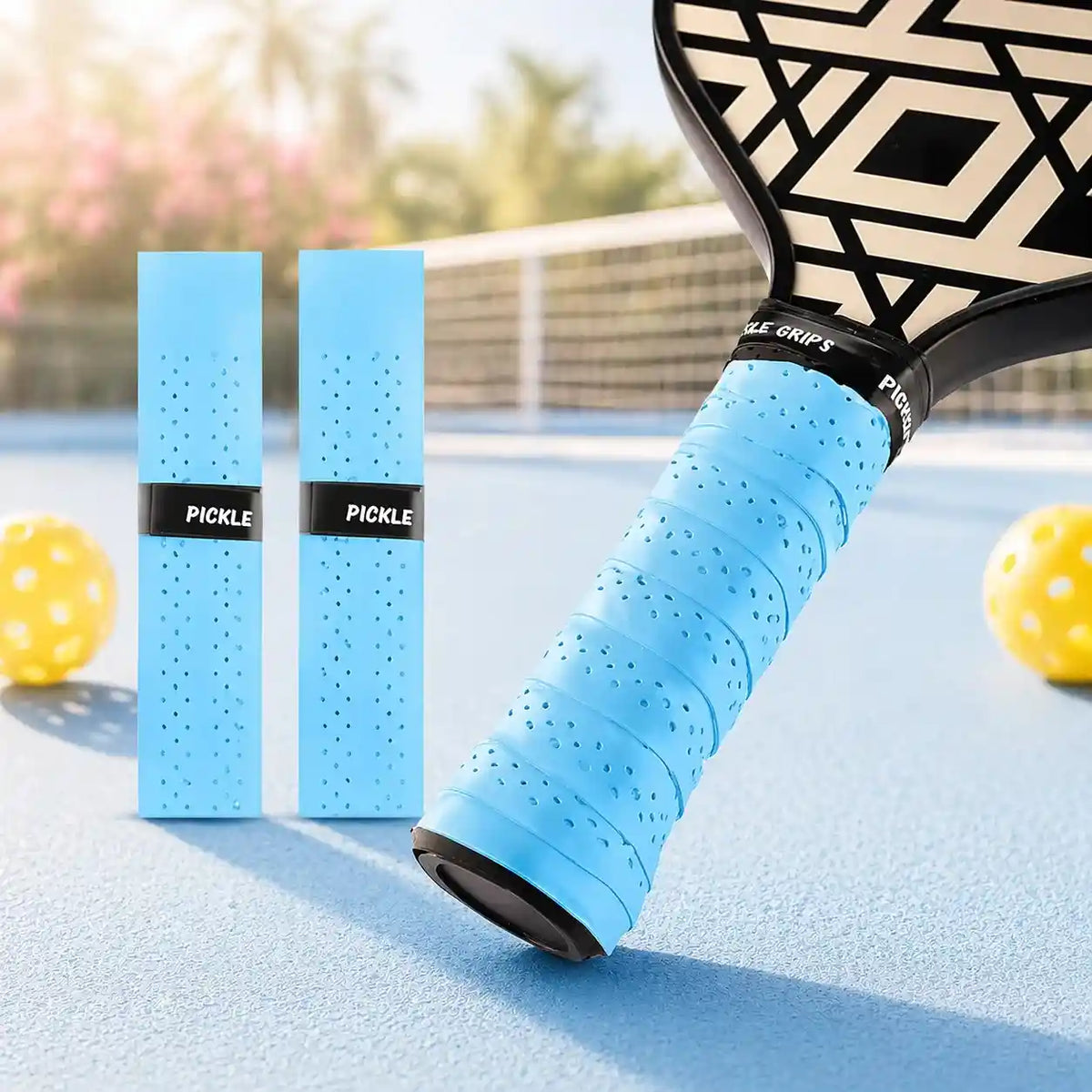 Pickle Grips Pickleball Paddle Grip Tape – Moisture Wicking Replacement Wrap 2 Pack
