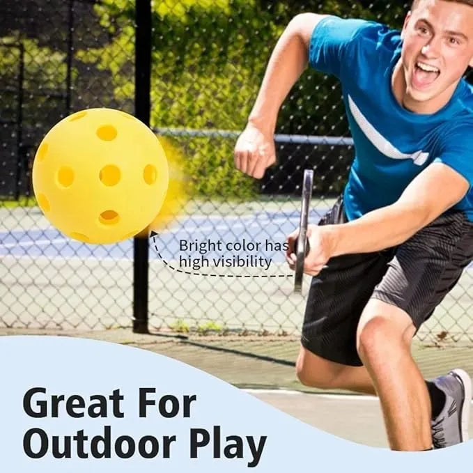 Pickleball Balls India – 40-Hole High Bounce Outdoor Set