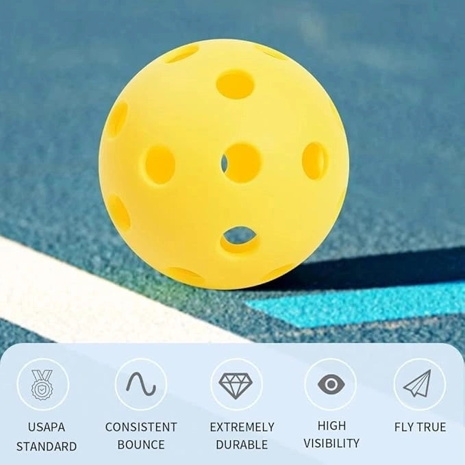 Pickleball Balls India – 40-Hole High Bounce Outdoor Set