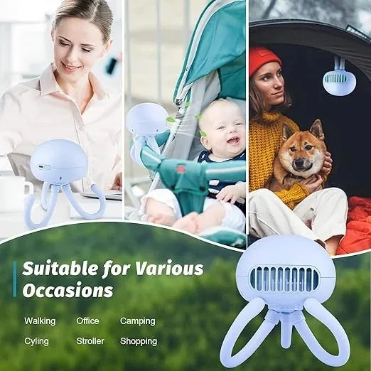 Portable Stroller Fan – Bladeless Flexible Tripod Fan with 3 Speeds