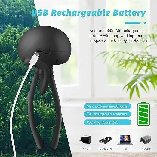 Portable Stroller Fan – Bladeless Flexible Tripod Fan with 3 Speeds