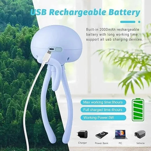 Portable Stroller Fan – Bladeless Flexible Tripod Fan with 3 Speeds