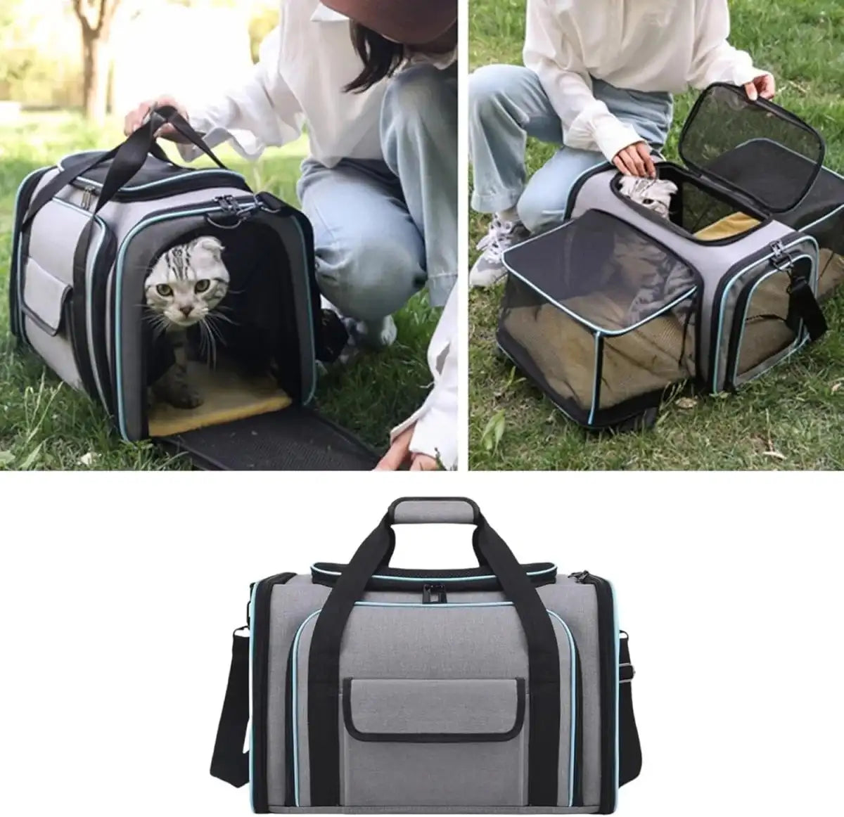 Soft Pet Carrier Bag – Breathable Travel Bag (Set of 1)