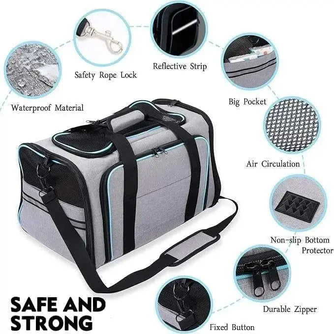 Soft Pet Carrier Bag – Breathable Travel Bag (Set of 1)