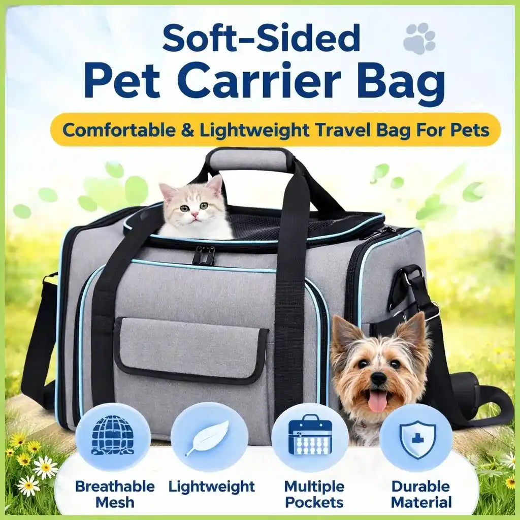 Soft-Sided Pet Carrier Bag – Comfortable & Lightweight Travel Bag For pets